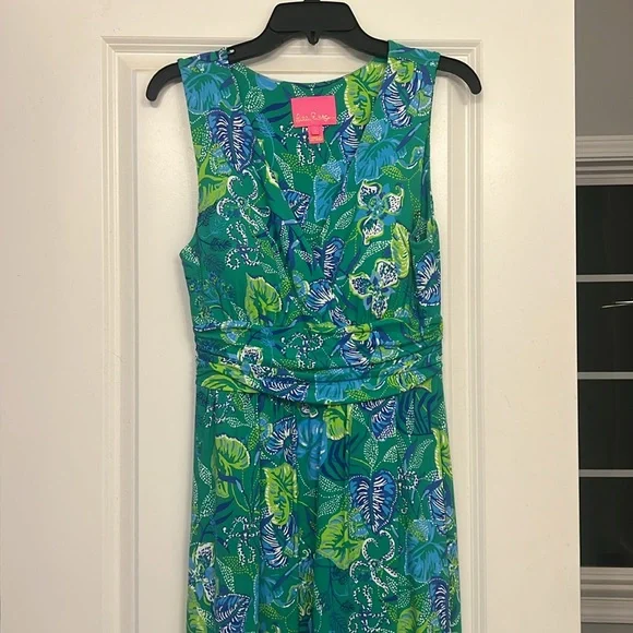 Lilly Pulitzer Moana Wrap Maxi Dress - Botanical Green in a Flutter - Size S - Picture 7 of 10